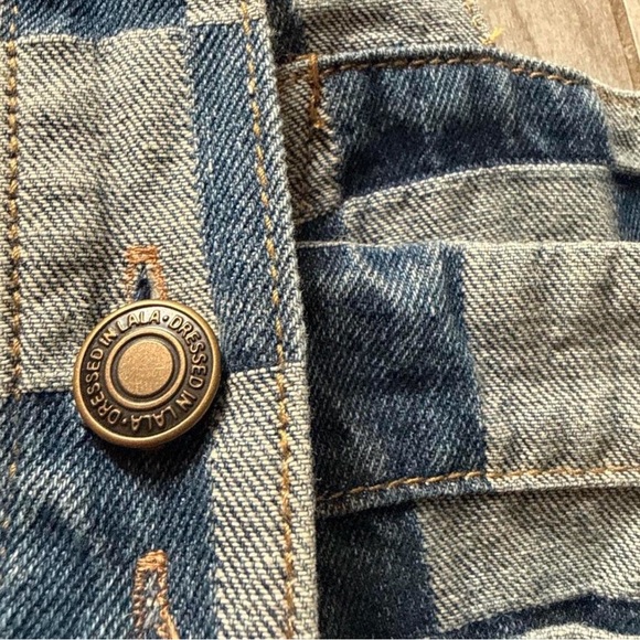 New! Dressed in LALA Big Feelings Oversized Denim Overalls - Small - Picture 7 of 9